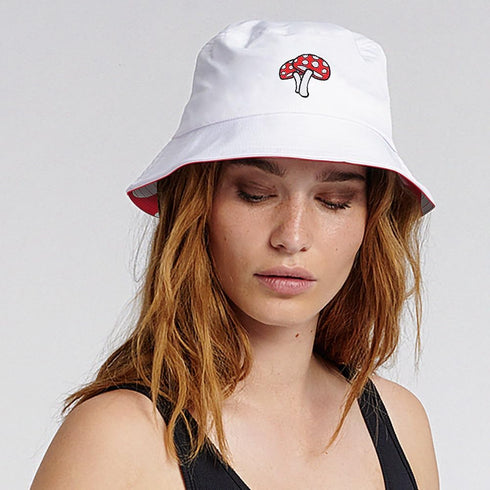 XYIYI Mushrooms Bucket Hats for Men & Women, Outdoor Fisherman Cap, Travel Beach Sun Hat