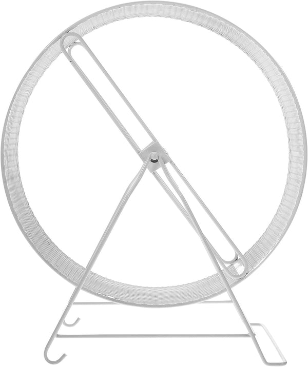 DOITOOL Silent Hamster Running Wheel Exercise with Bracket, 32cm White Iron Squirrel