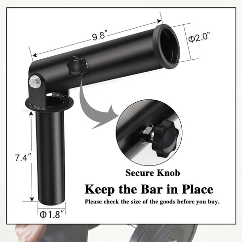T Bar Row Landmine Attachment for 2" Olympic Barbell Bars, Home Gym Workout Equipment