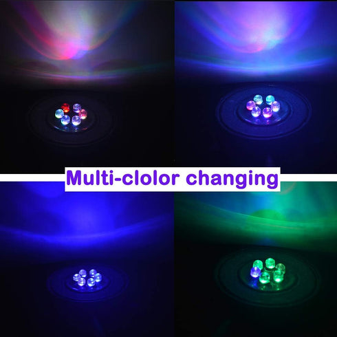 LED Fish Tank Air Stones, Colorful Bubbler Light Diffuser Lamp with Sucker (2.2inch Light Disk)