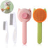 Pet Grooming Brush Kit for Cat and Dog, 4 Pieces Set with Hair Massage Cleaner and 2 Flea Combs for Shedding