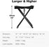 16" 350lbs Foldable Portable Camping Stool Heavy Duty for Adults, Lightweight Travel Stool with Carry Bag, Black