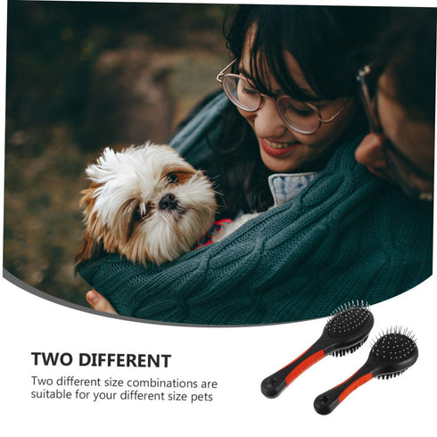NOLITOY 2 Pcs Pet Double Sided Comb, Cat Cleaning Accessories, Dog Shedding Brush & Cat Massage Brush