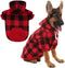 KOOLTAIL Red Plaid Dog Hoodie Sweater with Hat and Pocket for Small Medium Large Dogs, Soft Winter Coat