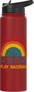 Retro Ketchup Lover Who also Play Baseball Funny I just want to eat ketchup and Play Baseball Christmas Stainless Steel