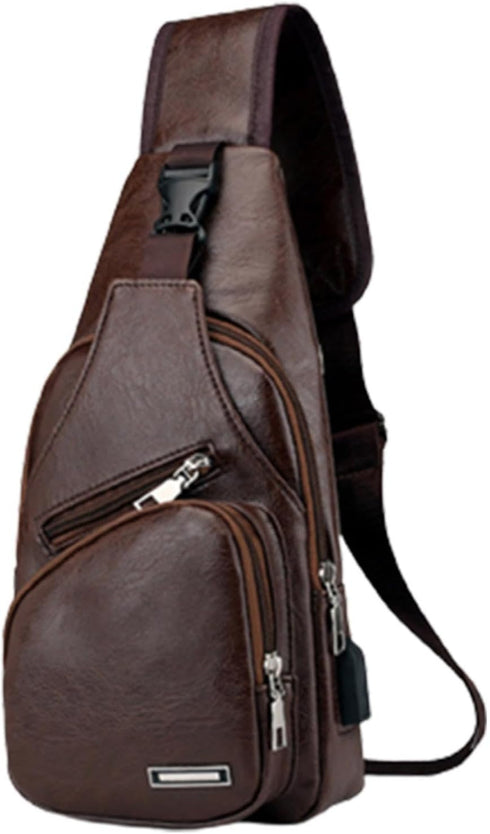 Generic Crossbody Bag Leather Sling Bag Shoulder Backpack, Leather Crossbody Sling Bag with