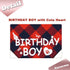 Dog Birthday Boy Bandana and Hat Set, “Birthday Boy” Print Plaid Party Supplies for Small Medium Large Pets (Red)