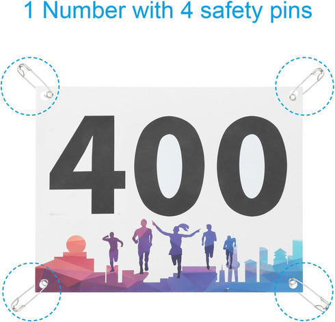 Durable Multicolor Running Bib Numbers for Race Events