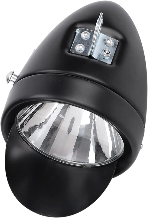 Vintage Bike Headlight, Bicycle Front Light for Night Riding, Lightweight LED Bike Light with Visor and Mounting