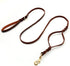 Guiding Star 6ft Double Handle Leather Dog Leash, Heavy Duty Braided for Small Medium & Large Dogs, Brown