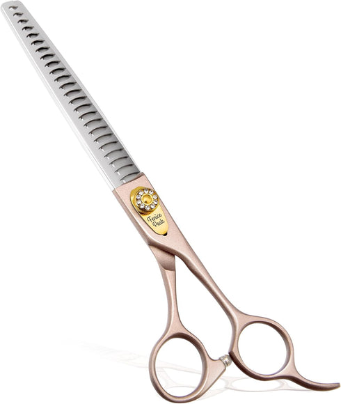 Fenice Peak Thinning Shears for Dogs and Cats, Professional 440C Stainless Steel Trimming Scissors 7.5''