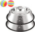 CAQ Dog Cat Bowls Stainless Steel Small Cat Dog Food Water Bowl for Indoor Stackable Pets Puppy Dish Non-Slip Removable Rubber Base Set of 2