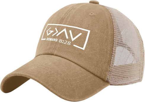 God is Greater Than The Highs and Lows Dad Hat, Trendy Women Trucker Hat with Mesh Cap for Summer