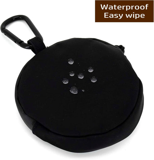 COOWONE Small Dog Treat Pouch, Waterproof Black Training Treat Bag for Portable Pet Snack Storage