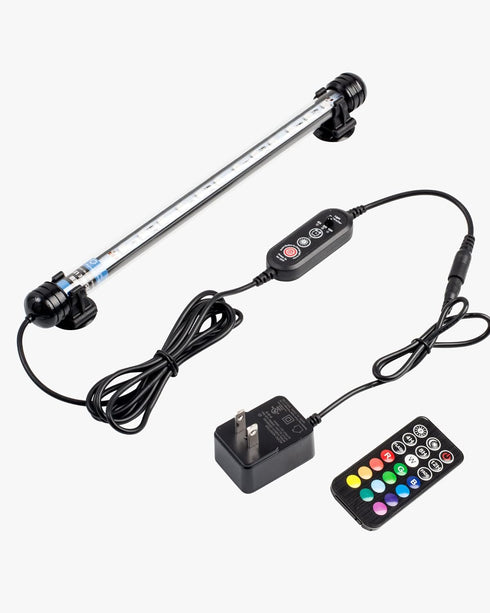 NICREW Submersible RGB Aquarium Light, Multicolor LED Light with Timer and Remote Controller, 11 Inches