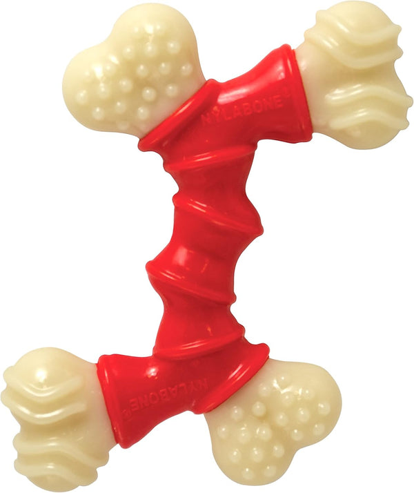Nylabone Double Bone Power Chew Toy for Dogs, Bacon Flavor, X-Small - Up to 15 lbs, 1 Count