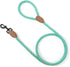 Mile High Life Dog Leash, Braided Cotton Rope with Leather Tailor Tip, 6 Feet Heavy Duty Metal Clasp Wedding Leash