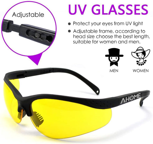 Gamma Ray Protection UV Glasses - Night Vision Improvement Adjustable Safety Goggles