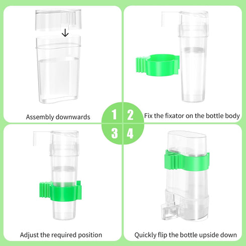 CLPOAWC Bird Water Dispenser, 2 Pcs Automatic Bird Feeder for Budgies, Parakeet Cage Accessories, Clear