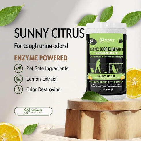 86 Nature's Pure Edge Enzyme Powder Concentrate Makes Gallons - Professional Use for Kennel and Pet Odor Elimination