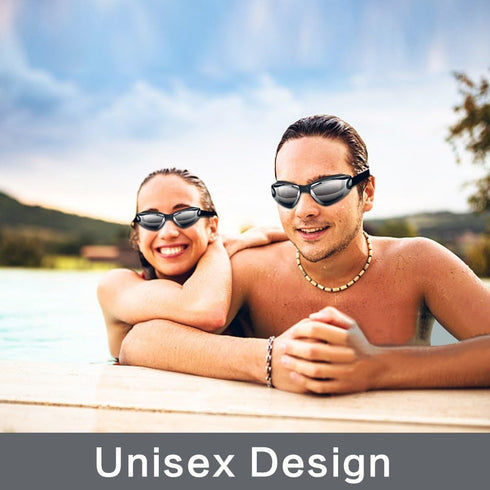 Swim Goggles, No Leaking Swimming Goggles with Nose Clip, Earplugs, Swim Cap and Case for Men and Women