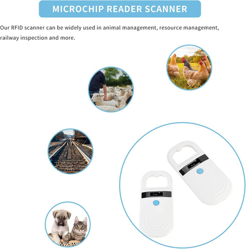 134.2Khz/125Khz B(ISO11784/11785) Gugxiom Pet Microchip Scanner, Pet Microchip Reader with OLED Display, Low Battery
