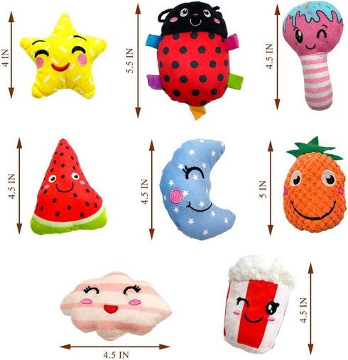 Jalousie 18 Pack Dog Squeaky Toys - Cute Stuffed Pet Plush Puppy Chew for Small Medium Pets - Bulk