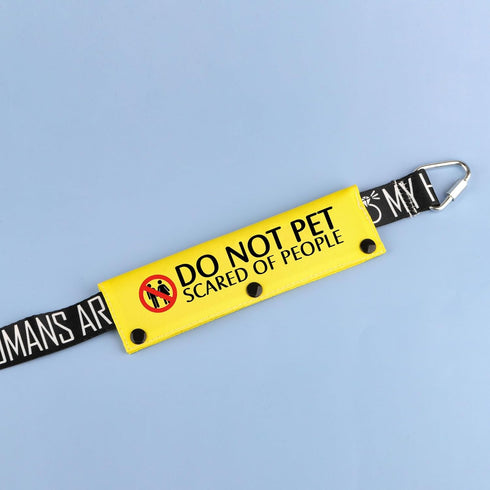 Funny Dog Leash Sleeve, Do Not Pet Scared of People Dog Leash Wrap Sleeve Alert Tag for Pet Birthday Gift (Scared of