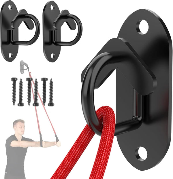 Resistance Band Wall Anchors System, Space-Saving Workout Anchors for Exercise Bands, 3 Pcs