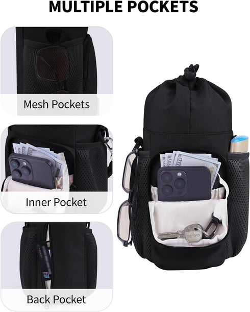 sportsnew 32/42/64oz 30/40oz Large Water Bottle Bag for Water Bottle,Water Bottle Holder Carrier with Strap for Tumbler