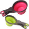 Collapsible Pet Scoop Silicone Measuring Cups Set, 3 in 1 Multi-Function Dog Snack Measuring Cup Set of 2.