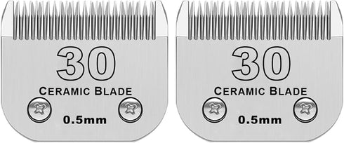 2 Pack Detachable Pet Dog Clipper Blades, Compatible with Andis, Oster A5, Wahl KM Series, #30 Blade