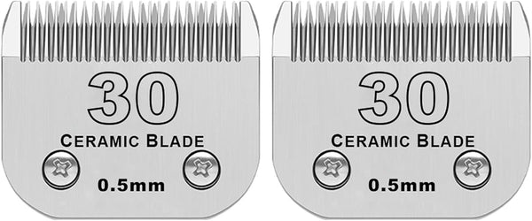 2 Pack Detachable Pet Dog Clipper Blades, Compatible with Andis, Oster A5, Wahl KM Series, #30 Blade