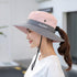 ZOORON Women's Wide Brim Ponytail Safari Sun Hat, UV Protection Outdoor Bucket Hat