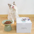 Extra Wide Elevated Cat Bowls - 6.2" Ceramic Cat Food Bowl, Shallow Dish, Whisker Fatigue, Lead & Cadmium Free, Sage