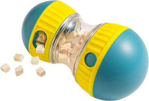 Interactive Dog Treat Puzzle, Dispenser with Button, Puppy and Medium Dog Toy, Feeder for Boredom