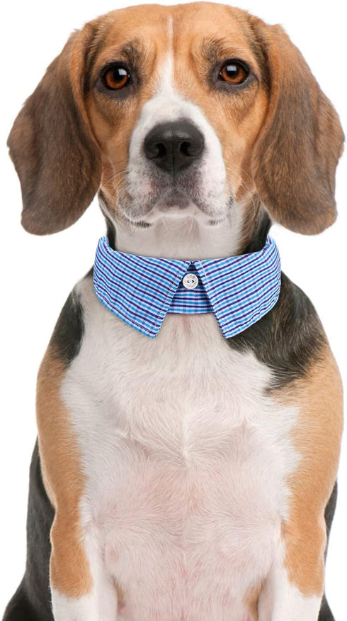Cotton Plaid Shirt Style Dog Collar, Soft Cute Boy Dog Collar with Quick-Release Buckle for Small to Large Dogs