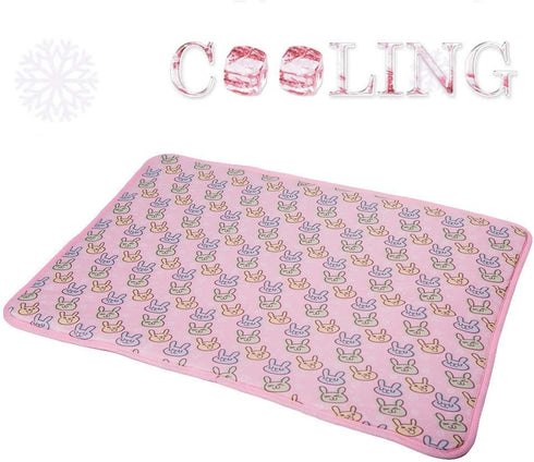 SEIS Dog Ice Pad, Ice Silk Cats Kennel Mat, Pet Cooling Pad for Summer (Pink, L)