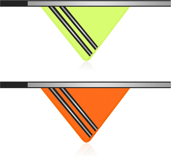 2 Pcs Reflective Dog Bandana - High Visibility Neon Orange Green Reflective Scarf for Safety Dog Gear