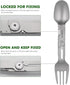 ZING TTI 2 1 Titanium Camping Flatware, in Removable Foldable Tableware, Fork and Spoon, with Storage Box,Camping