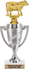 Crown Awards Dairy Cow Trophy, 10" Silver Cup Dairy Cow Trophies with