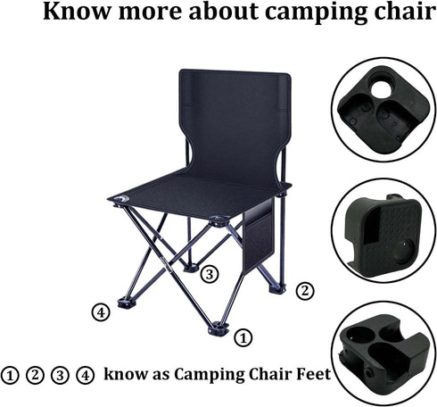 GRSECPO 4 Packs, Camping Chair Replacement Feet Heavy Duty Repair Feet for Folding Chair Stool, Portable Camp Chair