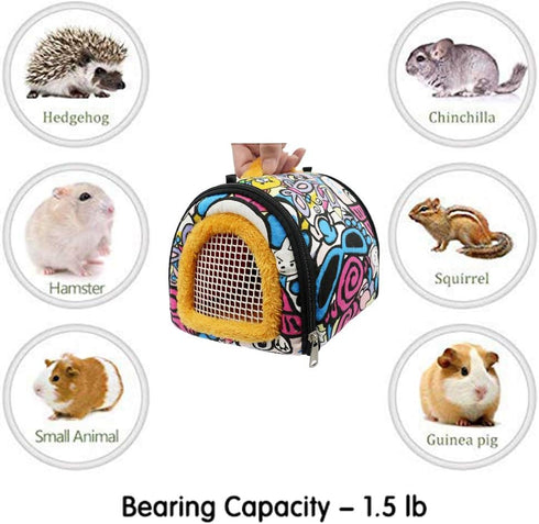 KAMEIOU Small Animal Carrier Bag - Guinea Pig Hedgehog Carrier with Detachable Strap for Small Pets