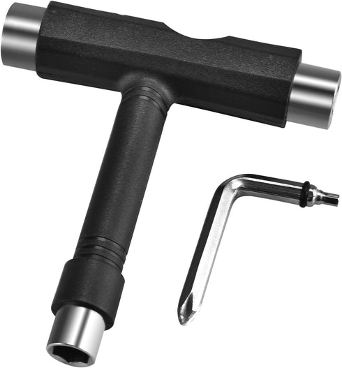 Skate Tool All-in-One, Skateboard Tool, Muti-Function Portable Accessory with T-Type Allen Key & L-Type Wrench