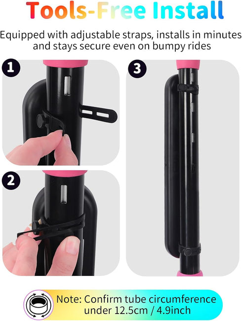 11 BELEEV LED Scooter Frame Light for Night Riding, Flashing Effects, Battery Powered, Fits for Bicycles Electric Kick