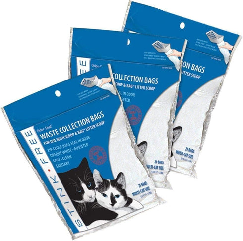 Scoop & Bag Odor Sealing Cat Litter Poop Waste Bags, 3 Pkgs