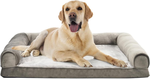 Amazon Basics Foam Living Room Couch Dog Pet Bed, X-Large, 44 x 35 x 8 inches, Removable Cover, Brown