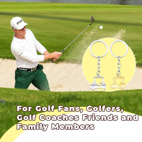 Golf Cart Charm Keychain for Brother Sister, Golf Player Gifts for Son Daughter Birthday Gifts