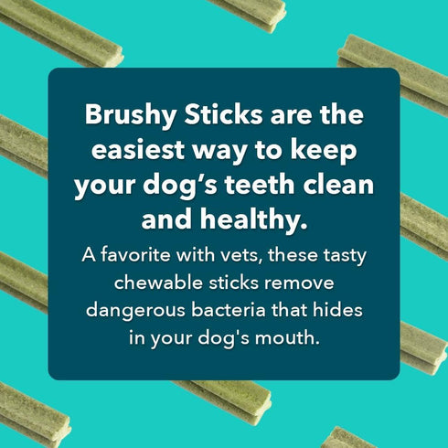 iHeartDogs Brushy Sticks - Dental Treats for Dogs, Grain-Free Chews for Plaque and Tartar Removal