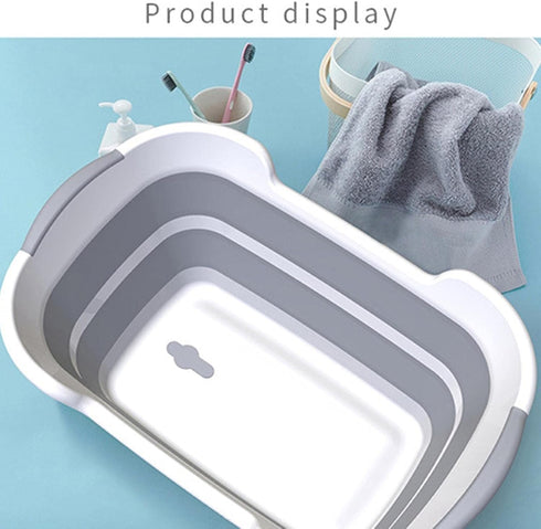 LOUYENOUS 23.6x11in Pet Bath Tub - Foldable Bath Tub, Laundry Tub | High Quelity Pet Bathing Basin, Portable Bathing